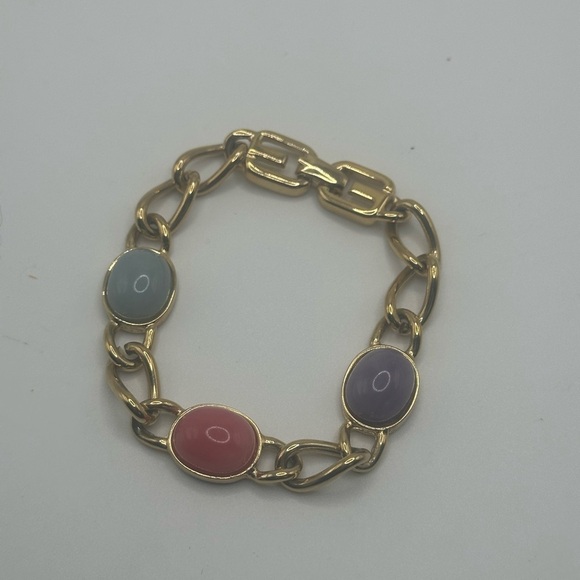 1960s Vintage Givenchy Gold Choker & Bracelet Set – Rare Pastel - Picture 8 of 12